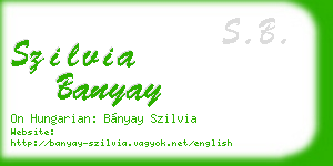 szilvia banyay business card